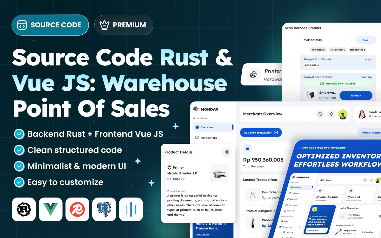 Kelas Source Code Warehouse Rust and VueJs di BuildWithAngga